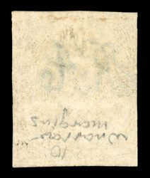 1864 Rivadavia Watermarked 15c blue used with clear impression, just ...