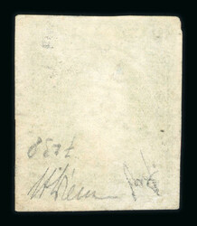 1867-72 Rivadavia No Watermark 10c green imperf, large margins on two ...
