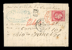 1871 (Jan 3) "Ballons Monté" balloon cover transported by "Le ...