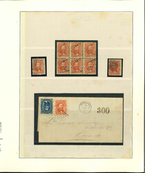 Collection on album pages including 10r block of 8 unused without gum ...