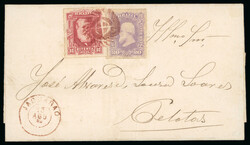 An attractive accumulation with Bagé violet handstamps, Cruz Alta ...