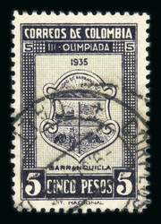 1934 3rd National Olympic Games 5p Arms and 10p Condor both postally ...