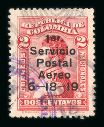 1919 Airmail 2c Knox Martin, pos. 2, used, extremely fine with ...