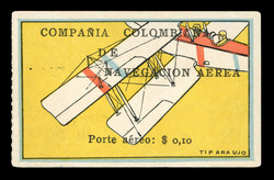 1920 Compañia Colombiana de Navegacion Aerea "Left Wing of Biplane" ...