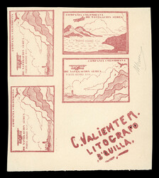 1920 10c brown- red second issue block of four from bottom left ...