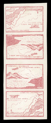 1920 10c brown- red second issue vertical strip of four with 'plane ...