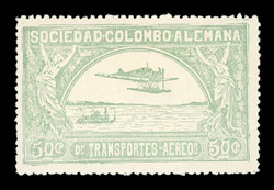 1920 Scadta set of five values with extra 30c rose, fresh hinged mint ...