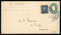 1899 2c overprinted USA postal stationery envelope with misplaced ...