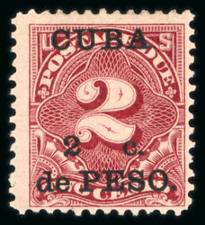 1899 Postage Due 2c de Peso on 2c mint from the special printing in ...