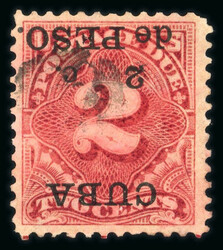 Postage Due 1899 2c de Peso on 2c deep claret variety inverted ...