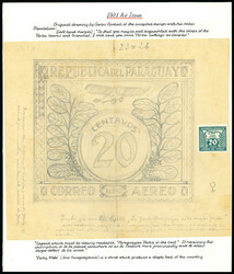 1931 Air Issue group of 8 original drawings by Carlos Rochall of the ...