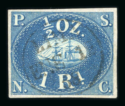 1857 1R PSNC used with neat "LIMA / ENE 1 / 58" "socked-on-the-nose" ...