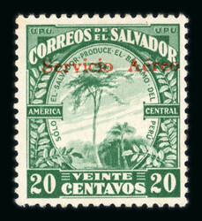 1929-30 Airmail 20c with red "SERVICO AEREO" overprint instead of ...