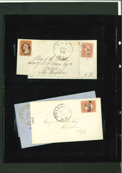Group of postal history with two stampless items, three 3c internal ...