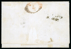 1854, Faltbrief frankiert 9Kr HP Ty III Eckrandstück, geschrieben in ...