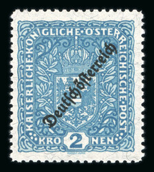1919, Wappenserie 2K Deutschösterreich in LZ 11 1/2, postfrisches ...