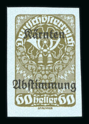1920, Kärnten Abstimmung UNGEZÄHNTE kleine Werte 5H ----> 60H ...
