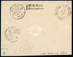 1893, Registered envelope franked 3rd issue 10St (2) + 30St bearing ...