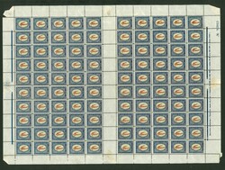 1927-1928, UNISSUED airmail overprints in complete sheets including ...