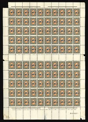 1927-1928, UNISSUED airmail overprints in complete sheets including ...