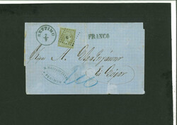1874 (Nov 7) wrapper from Rethimno to Syros with blue "RETTIME" ...