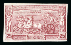 25L Die proof in deep red on carton paper, A Roig handstamp