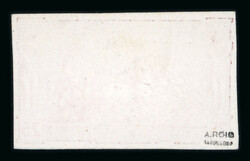 25L Die proof in deep red on carton paper, A Roig handstamp