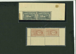 Greece 1896 Olympics 5L margin blocks of 15 and 10 (2), the first a ...