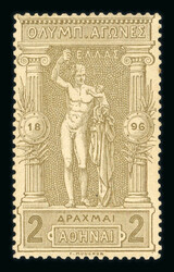 1896 Olympics set of 12, some lower values mint n.h. but mostly very ...