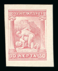 1906 group of proofs with 1L horizontal strip of three on thick card ...