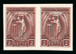 1906 2L double print horizontal pair fine unused on thin paper
