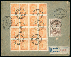 1906 Olympic issue covers used in combination with Mercury issues ...