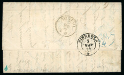 1854 (Apr 1) entire letter from Perosa on Switzerland Geneva and ...