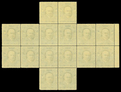 1922 Dr Stulginskis 8s instead of 6s, eight examples within a block ...