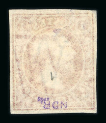 1858 Last Printing 1Sgr carmine-rose, four even margins on thin paper ...