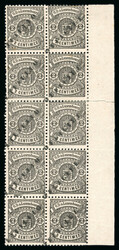 Officials: 1875-78 2c verical marginal block of 10 (2 x 5), the ...