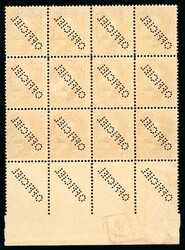 Officials: 1890s 5f. Adolf bottom margin block of twelve 5f each with ...