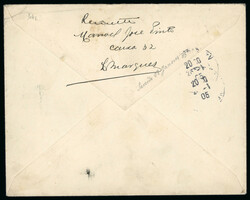 Group of three with 1902 wrapper to Paris bearing single franking 20r ...