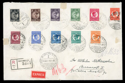 1930 cover bearing the King Carol II imperforated set on local ...