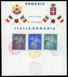 1939 Six souvenirs of the football game Italy-Romania bearing the ...