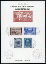 1937/39 Six souvenirs bearing special postmarks of various events ...