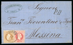 Austrian Lloyd Offices in the Dobrudja 1867: Levant 5 s. red and 15 s ...