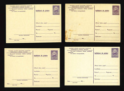 1956 Group of 24 different acknowledgment stationery illustrated ...