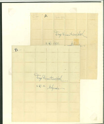 1923 two perforated blocks of blank perforated stamp paper, both ...