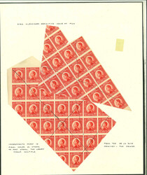 1924 King Alexander 1 din red imperf proof in two multiples cut at ...