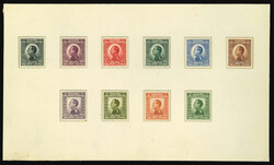 1924 King Alexander: De La Rue complete set single sunken die proofs ...