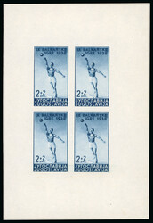 1938 9th Balkan Games set if four in imperf sheetlets of four from ...