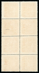 1895 Die III vermilion block of eight (2 x 4) showing complete ...