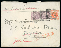 1898-99, group of six incoming envelopes from the UK with various ...