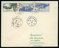 1947 &amp; 1952, Two covers: 1947 French Fezzan franking to Sweden ...
